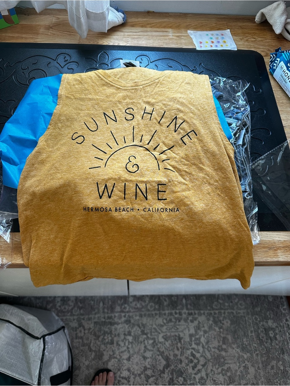 Sunshine & Wine Mustard Tank Top - Hermosa Beach